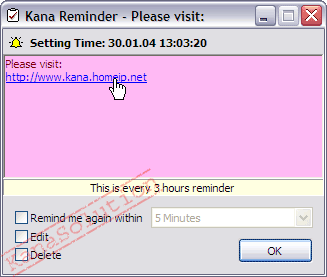 Triggered Kana Reminder Window