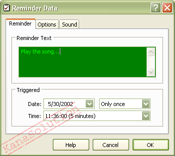 Kana Reminder Add/Edit Window